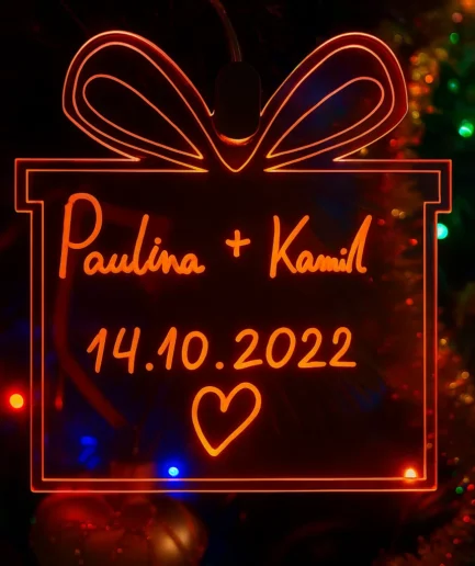 Lampka świąteczna LED Prezent LumiTree z miejscem na dowolne napisy
