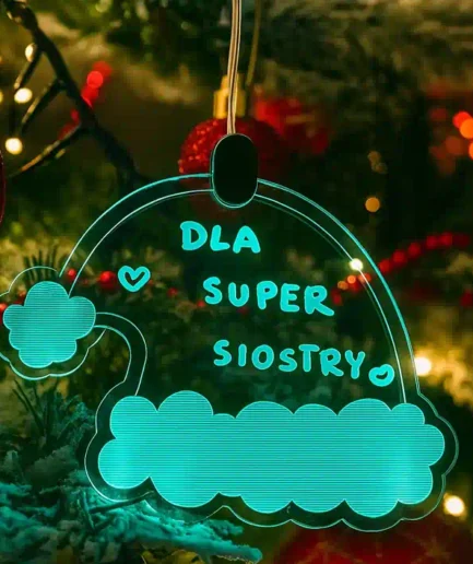 Bombka LED Czapka Mikołaja do personalizacji – ozdoba świąteczna Lumitree