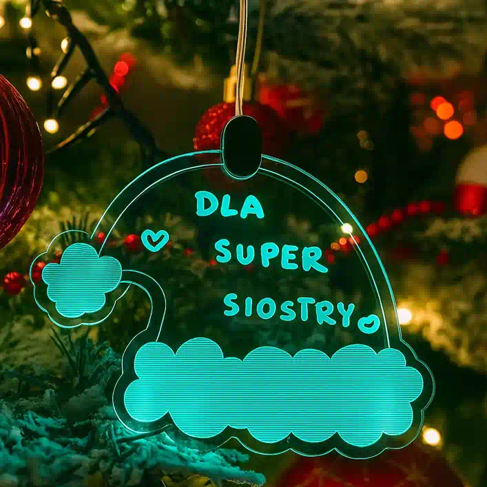 Bombka LED Czapka Mikołaja do personalizacji – ozdoba świąteczna Lumitree