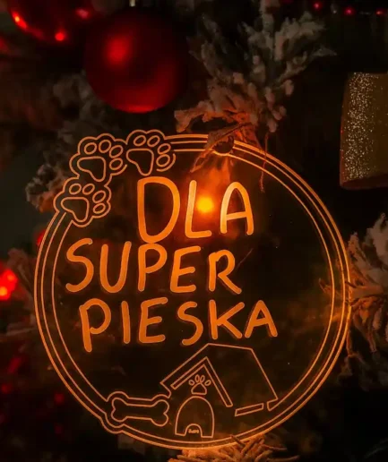 Bombka LED Kółeczko Zwierzak do personalizacji – ozdoba świąteczna Lumitree