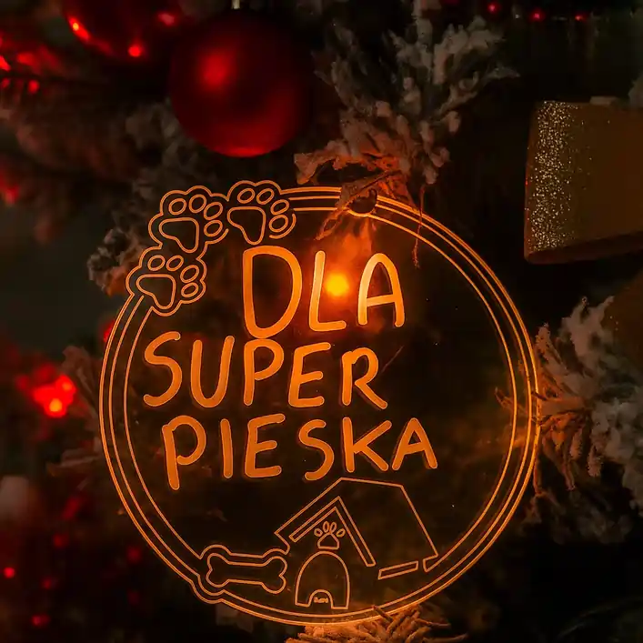 Bombka LED Kółeczko Zwierzak do personalizacji – ozdoba świąteczna Lumitree