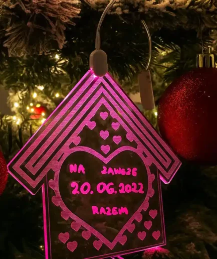 Bombka LED Domek do personalizacji – ozdoba świąteczna Lumitree